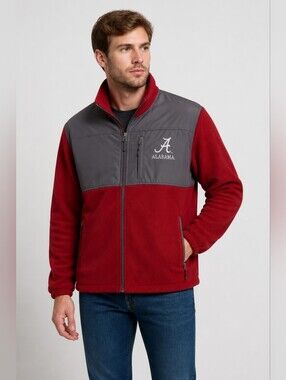 Alabama Two-Tone Red and Gray Full-Zip Performance Jacket